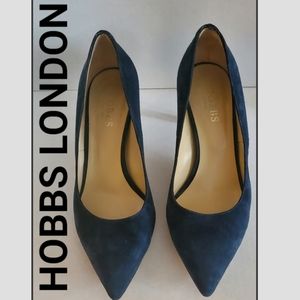 NYE SALE HOBBS Elouise Blue Suede Heels SZ 7